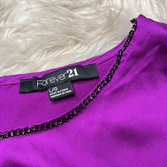 Forever 21 Purple and Black Dress Size Large - Picture 4 of 9